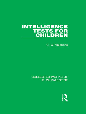 cover image of Intelligence Tests for Children